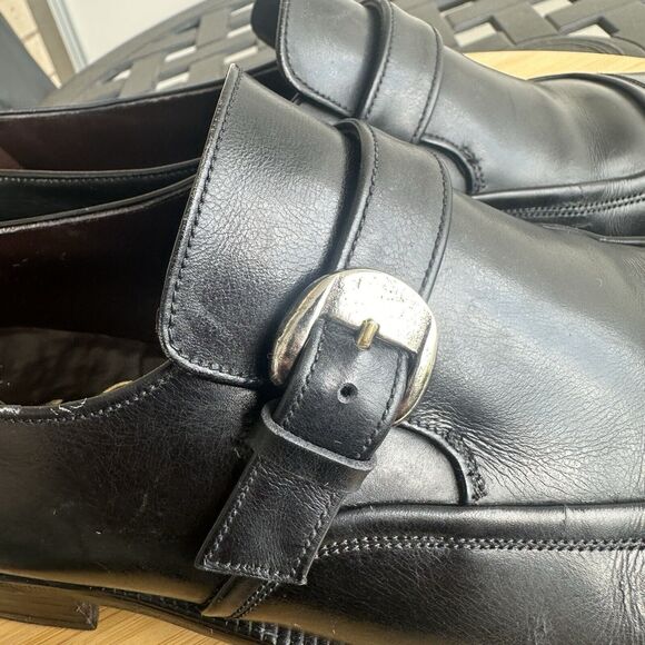 Wing By Bally Of Switzerland Men\'s Terzo Monk Strap Leather Shoes Black Size 8 main image 12